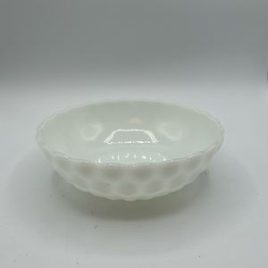Fire King Anchor Hocking white milk glass bubble bowl with identification mark